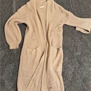 Women's Beige Knit Cardigan Sweater size S